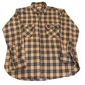 Vintage L.L. Bean Men’s Plaid Thick Flannel Shirt Large 16–16½ Cotton timberline